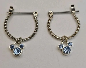 Pendientes colgantes de aro de Mickey Mouse de Disney con cristales azules - Imagen 1 de 14