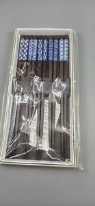 Japanese Chop Sticks Set of 5 Made in Japan Nice Smooth Wood Finish New in Box - Picture 1 of 3