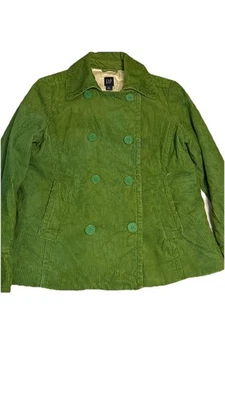 Vintage GAP Green Corduroy Double-Breasted Y2K Pea Coat X - LARGE - Image 1 of 4