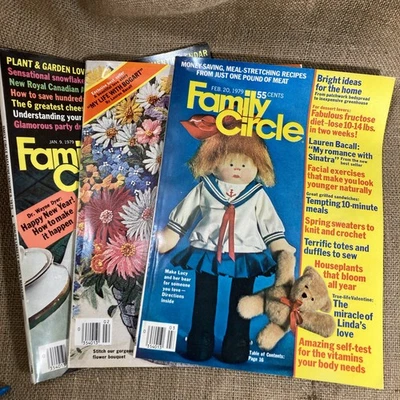 Vintage 1979, Family Circle Magazine -  Jan, Feb 1, & Feb 20, Lot of 3 Foto 1 de 4