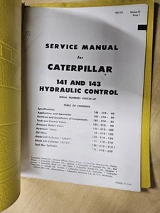 Caterpillar Service Manual, 141 & 143 Hydraulic Controls, 4/1963 - Bild 1 von 6