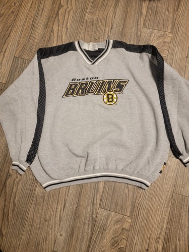 VETEMENTS Felpa Lee NHL Boston Bruins grigio erica 2XL ricamata stile vintage