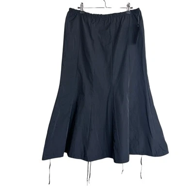 Falda Bryn Walker Mujer Pequeña Negra Midi Drape Lagenlook Acampanada Grunge Nueva Foto 1 de 4