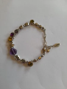 Pilgrim 'Starburst' Bracelet With Purple, Yellow And Olive Coloured Crystals - Picture 1 of 9