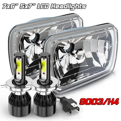 Par Para Ford F 150 1981 1982 1983 1984 7x6“ 5x7 Faróis de LED Hi Lo Beam H6054 - Imagem 1 de 4