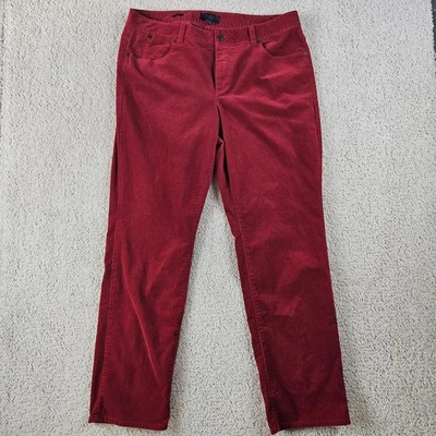 Talbots Heritage Corduroy Pants Red Stretch Straight Leg High Rise 16W Holiday - Image 1 of 4