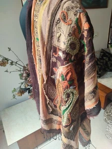 Mantón Jamavar Jamawar con estilo de varias capas 100 % cachemir ~ 16 DISEÑO - Imagen 1 de 4