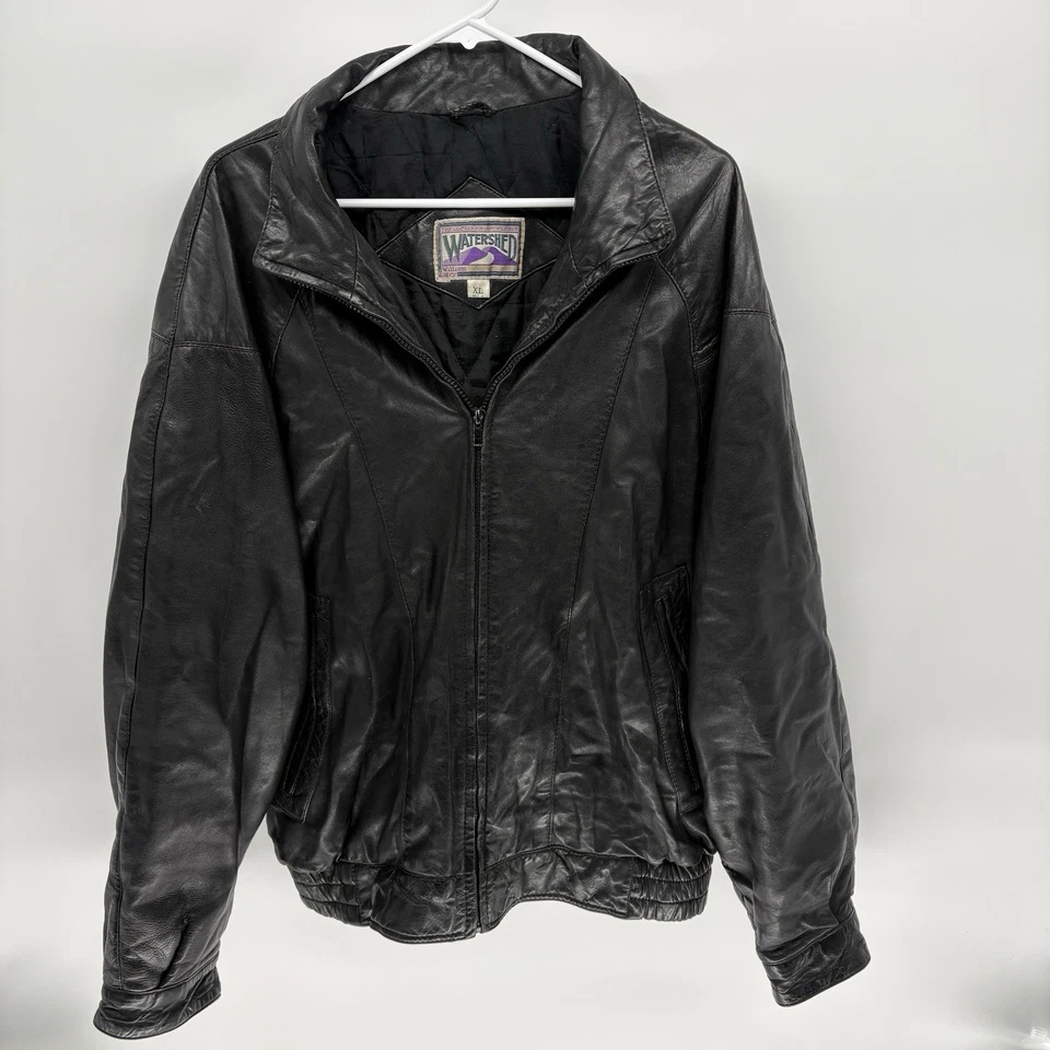 Chaqueta Bomber De Colección Años 80 90 Cuenca William Barry Piel de Cordero Cuero Para Hombre XL Foto 1 de 4