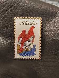 Vintage 80s USPS Stamp Lapel Pin1982 Alaska State Metal Post Office Collectible - Picture 1 of 3