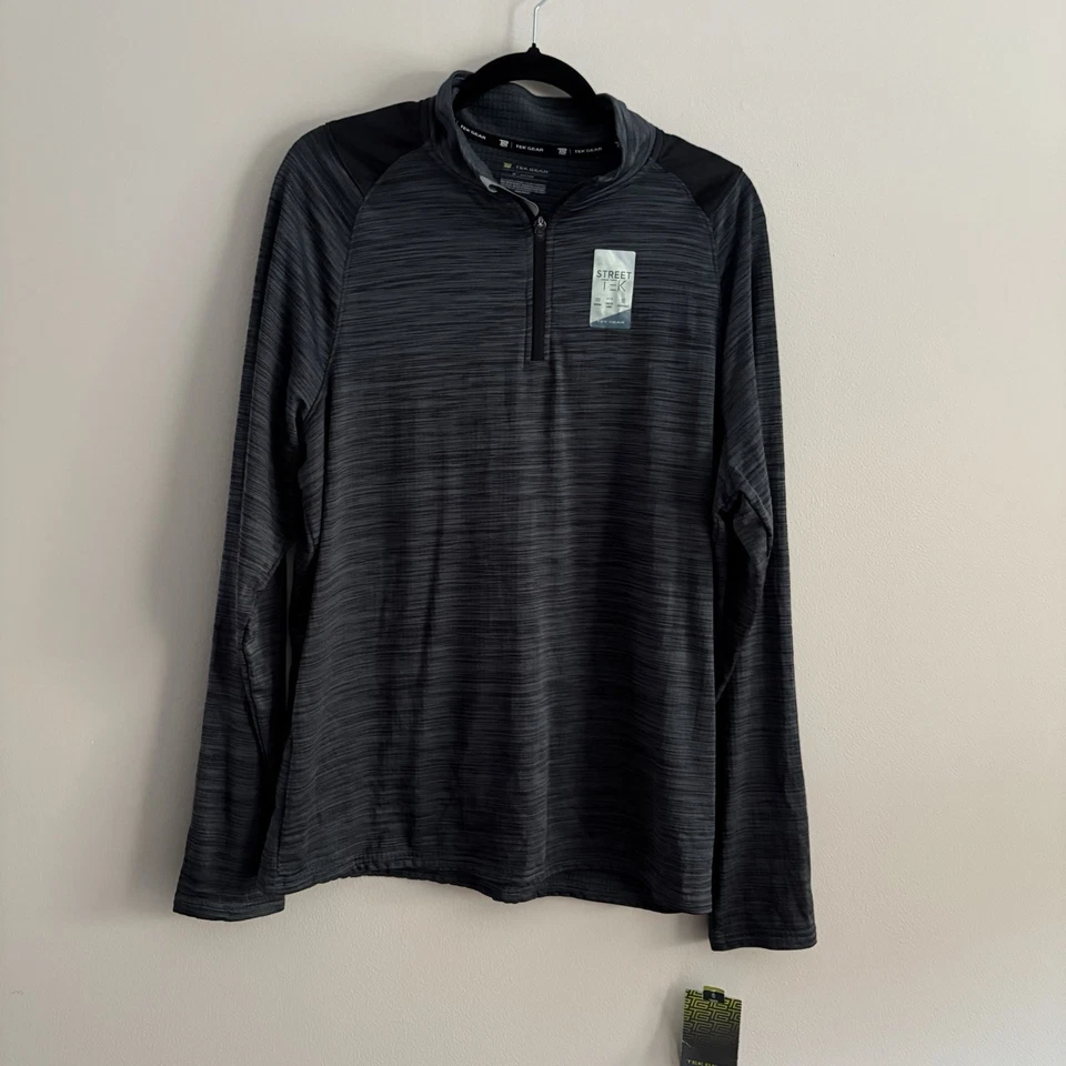 Tek Gear Street Tek Hombres M Mineral Negro Rejilla Vellón 1/4 Cremallera Pullover Camisa Nueva con Etiquetas Foto 1 de 4
