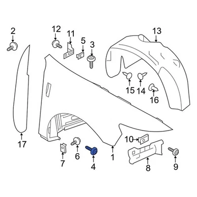 For Lincoln MKS 2009-2012 Lincoln N811471S100 Fender Screw - Image 1 of 2