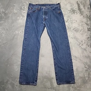 Levi’s 501 Jeans Women's 30x29 Blue Straight Leg Button Fly Stretch Denim - Picture 1 of 12