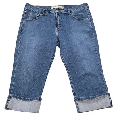 Pantalones de mezclilla azul puño recortado de colección Levis Nouveau 515 Capris para mujer talla 12 Foto 1 de 4