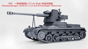 3D Printing 1/72 German Panzer I Ausf B + 7.5 cm StuK 40 anti-tank gun Unpainted - Picture 1 of 4