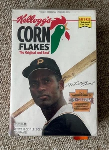 Vintage 1994 Kellogg's Corn Flakes Roberto Clemente Müslischachtel Piraten nicht geöffnet - Bild 1 von 6