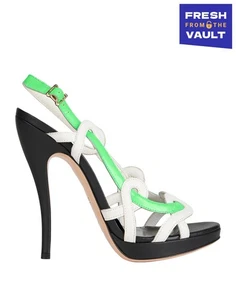 RRP €534 BALLY Leather Slingback Sandals US6 UK3.5 EU36.5 Heel Made in Italy - Imagen 1 de 9
