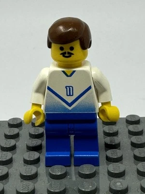 LEGO Soccer Player White & Blue Team Minifigure #11 - Image 1 of 4