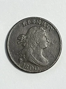 Half cent 1800 VF/XF Details Solid Date, Liberty & Nice Hairline Detail - Picture 1 of 2
