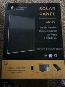 Lion Energy GO 20 Watt Solar Panel, Lightweight, Portable, Fast-Charging USB - Picture 1 of 6