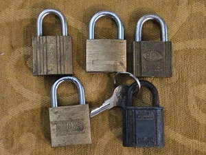 VTG  Vintage Antique Padlock Lot of 5 - Elgin, Eagle,  Guard, Brinks, Other - Picture 1 of 13