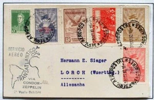 ARGENTINA to BRAZIL to GERMANY 1932, ZEPPELIN, 9th SA Flight Ship Card,ex Nutley - Picture 1 of 3