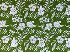 NEW & HTF Quilter's Showcase GREEN HIBISCUS HAWAII TROPICAL FLOWERS *Cotton FQ*