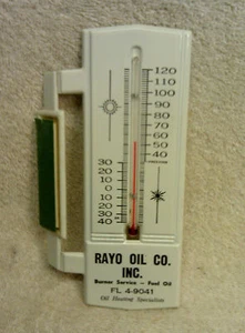 Termómetro publicitario vintage nuevo en stock antiguo) RAYO Oil Co, Inc, ¡EXCELENTE ESTADO! - Imagen 1 de 5