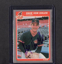 1985 FLEER UPDATE VINTAGE CARD SIGNED IP AUTO DAVE VON OHLEN  CLEVELAND INDIANS