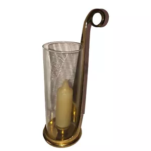 Schwerer Messing Vintage Windlicht Kerzenhalter 11" hoch schön - Bild 1 von 10