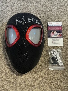 Miles Morales Mask Helmet ~ Nadji Jeter Signed ~ Ring Remote Control Eyes - Picture 1 of 3