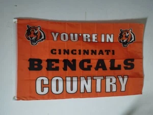 NFL Cincinnati Bengals You're In Bengals Country 3x5 Flag Banner Burrow Chase - Picture 1 of 1