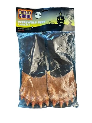Werewolf Feet Sandals Size Large Total Ghoul Halloween Joke Gag Gift NEW - Image 1 of 4