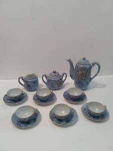 VICTORA Hand Painted Bone China Japanese Moriage Dragonware 17 Piece Tea Set  - Picture 1 of 18