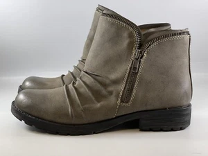 Natural Soul Boots Womens 7M Brown Slouch Side Zip Round Toe Ankle Bootie Shoes - Picture 1 of 12