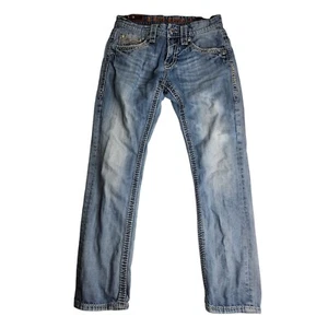 Jeans Rock Revival Aldean slim dritti stella rivetto invecchiato taglia 29 x 30 - Foto 1 di 11
