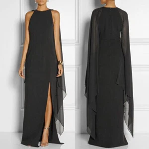 Womens Gown Ball Evening Dress Wedding Cocktail Prom Formal Maxi Ladies Chiffon - Picture 1 of 10