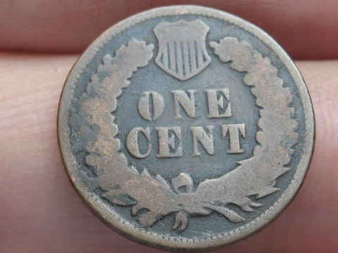 1871 Indian Head Cent Penny- Bold N, Good/VG Details Cover
