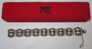 PULSERA BRAZALETE PLATA DISEÑO ESLABONES PAÑAL PLATERO ANTONIO BELGIORNO VINTAGE - Imagen 1 de 11