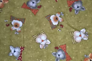 QUILTING SEWING COTTON FABRIC UNWASHED FELINE FREINDS THE WHOLE COUNTRY CABOODLE - Picture 1 of 5