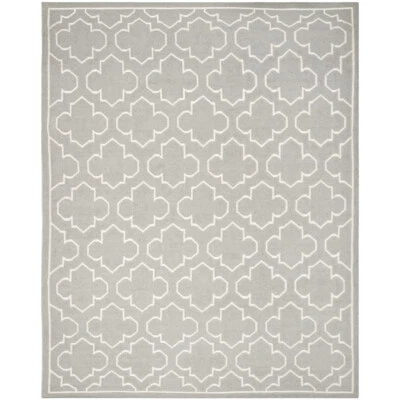 SAFAVIEH Dhurries DHU625B Handwoven Grey / Ivory Rug - Image 1 of 4