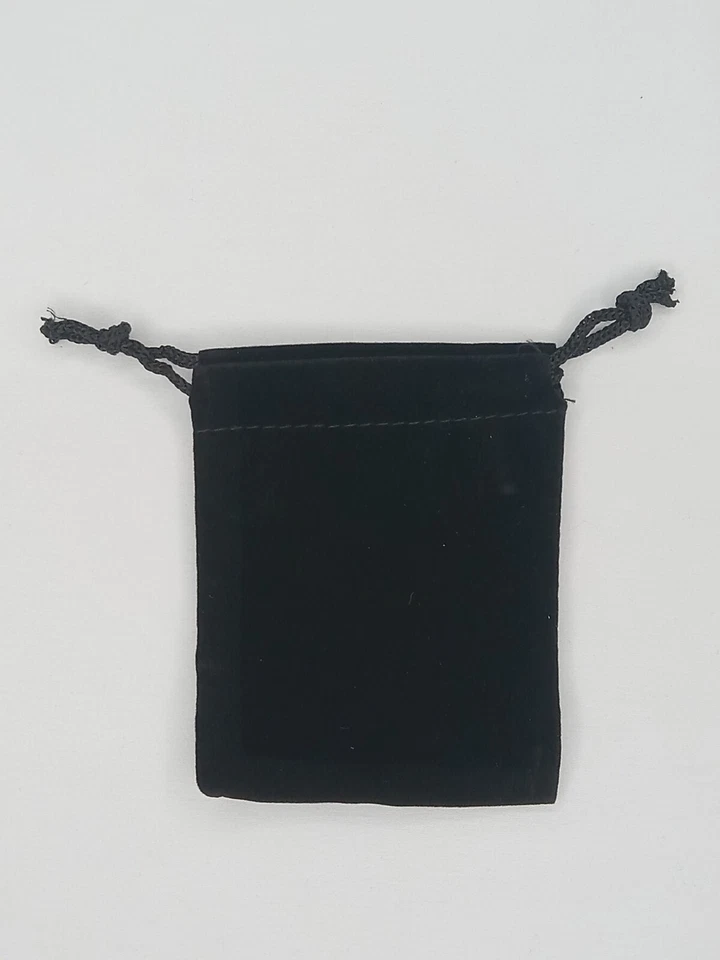 Bolsa de dados de terciopelo negro de 3" x 4" joyería moneda artículos pequeños Foto 1 de 1