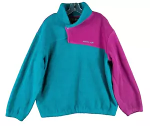 Vintage Arcticwear Snowmobile Jacket Color Block Fleece USA Pink Teal Y2K Sz XL - Picture 1 of 8