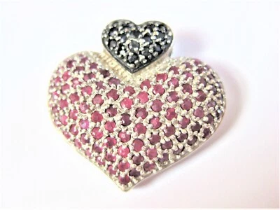 Ciondolo Cuore Argento 925 Con Zirconi, 6,77 G - Immagine 1 di 2