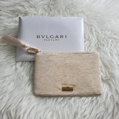 Nova Bolsa/Embreagem Cosmética BVLGARI Parfums/Lurex Dourado/Borla NOVA - Imagem 1 de 4