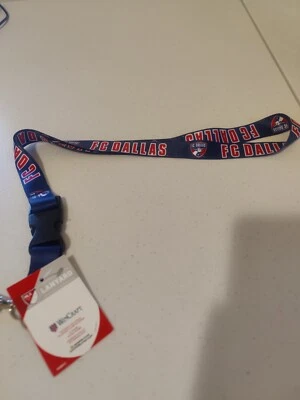 MLS FC Dallas Lanyard  Wincraft Soccer Sports Futbol Keychain blue and red - Image 1 of 3