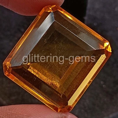 Piedra preciosa suelta transparente IGL corte esmeralda citrino naranja 42,20 quilates 25P Foto 1 de 4