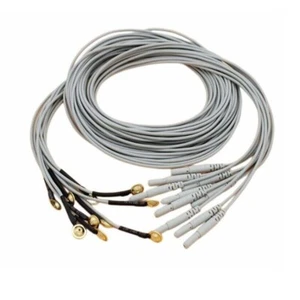 EEG Cable 10 leads Leadwires Golden Plated Cup Electrodes Din 1.5mm ,10pcs - Picture 1 of 2