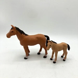 Treehouse Kids BROWN Mare and Foal Horse Animal Figure Farm Toy - Picture 1 of 6