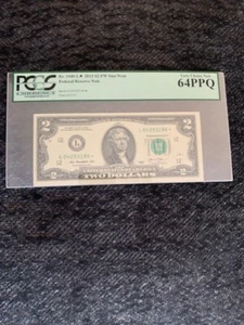 2013 Two Dollar Bill Series L 1940-L Star Note Uncirculated PCGS 64PPQ - Picture 1 of 2