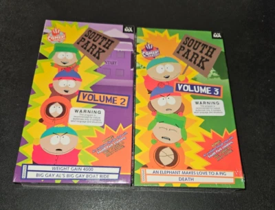 South Park Volume 2 & 3 (VHS Lot of 2, 1998) Cartman Brand New Sealed Watermarks - Image 1 of 4